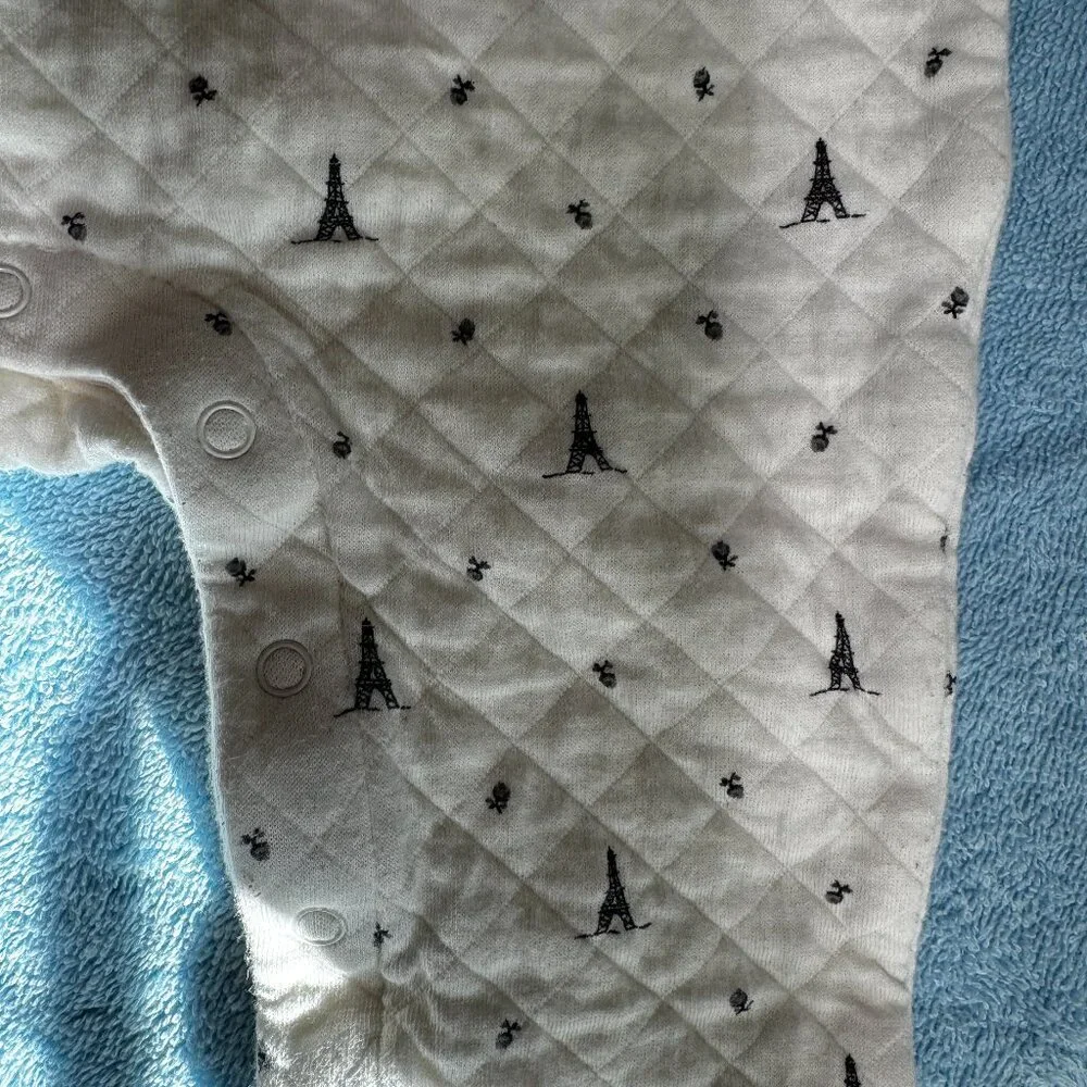 Janie and Jack Eiffel Tower Cream Footie Size 3-6 Months